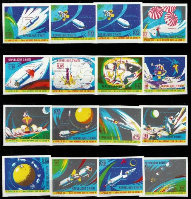 Republic of Haiti year 1970 - Postage stamps set Apollo 12 MNH