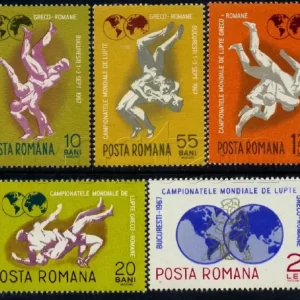 Romania Stamps 1967 World Wrestling Championships stamps set