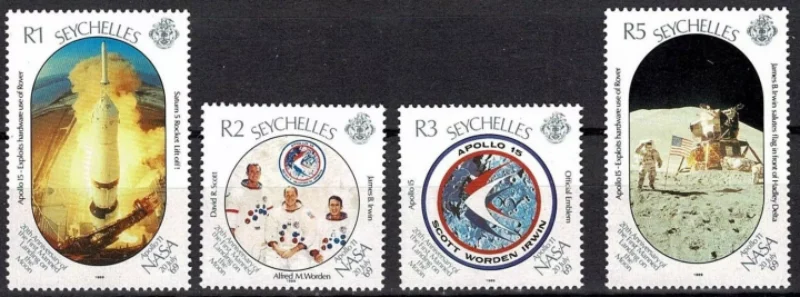 Seychelles space stamps year 1989 anniversary of Apollo