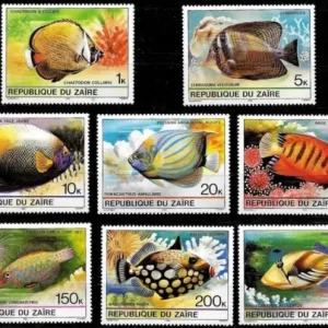 Zaire year 1980 sea - marine life postage stamps set