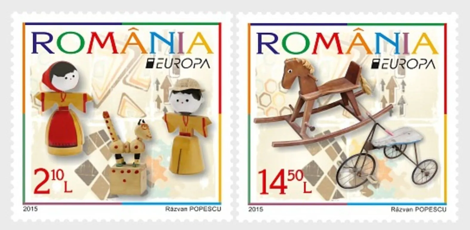 Romania 2015 Europa CEPT Stamps - Old Toys set