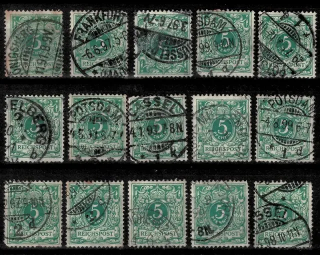 German empire year 1889 Reich Post 5pfg Used postage stamps