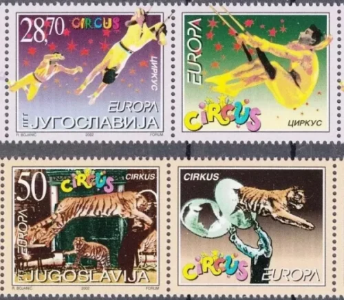 Yugoslavia Serbia 2002 - EUROPA CEPT Circus stamps