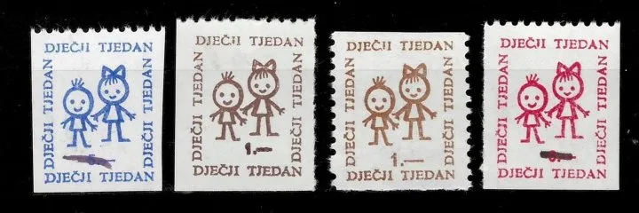 Yugoslavia year 197680 Charity stamps Children week - Issue for Croatia