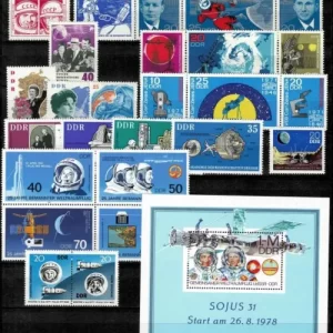 East Germany DDR year 1950 - 1980 space postage stamps MNH