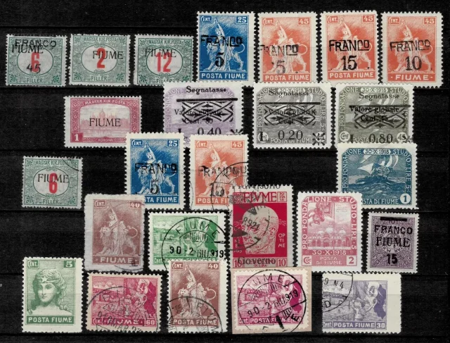 Fiume year 1918 - 1924, MH - Used postage stamps