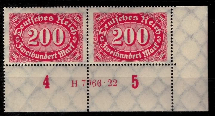 Germany Weimar Republic 1922 200 mark Michel 248 with Han MNH