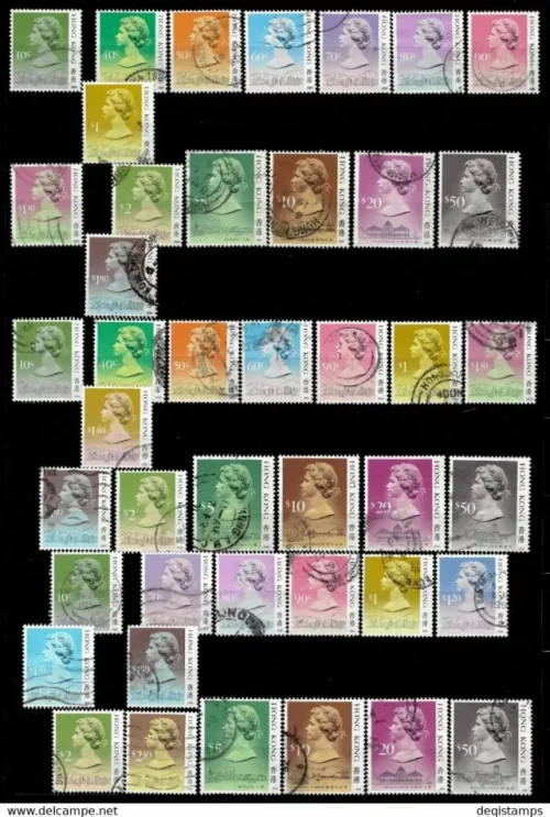 Hong Kong 1987 - 1991 Queen Elizabeth II postage stamps Used collection