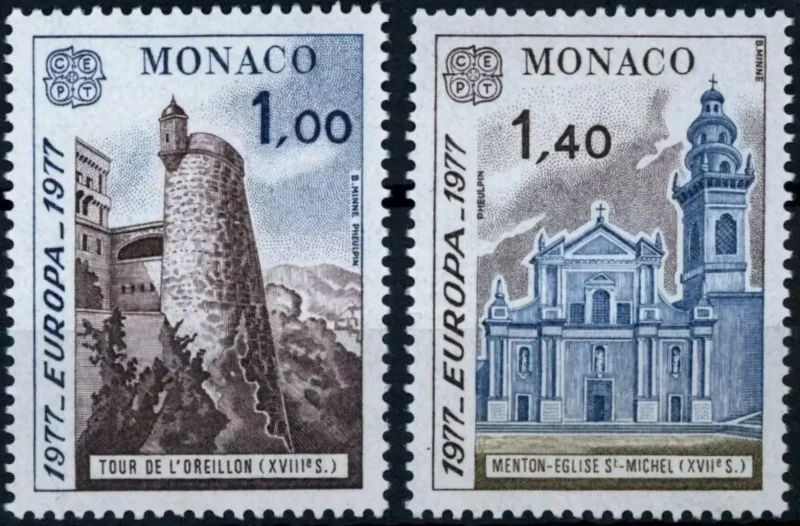 Monaco stamps year 1977 EUROPA Stamps - Architecture 