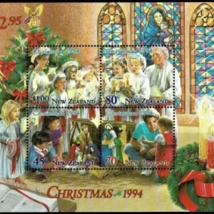 New Zealand year 1994 Christmas postage stamps 