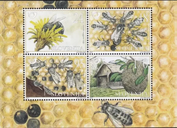 Slovenia postage stamps year 2001 Animals / insects bees