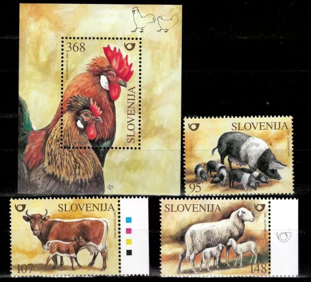 Slovenia year 2003 Farm animals postage stamps set