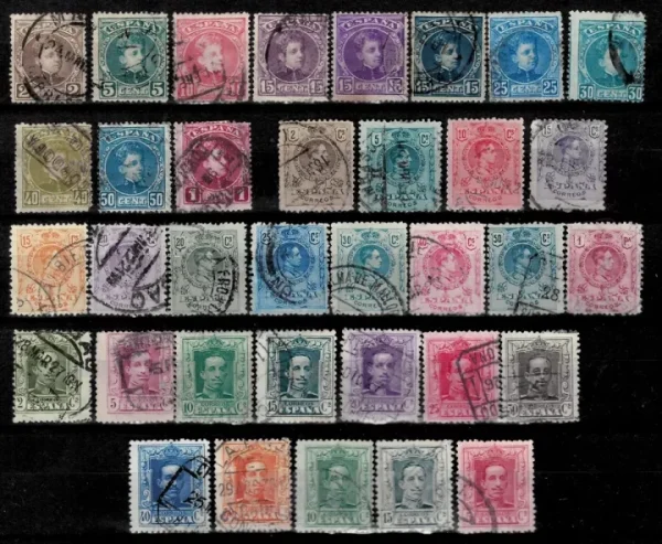 Spain postage stamps year 1900 - 1930 King Alfonso XIII