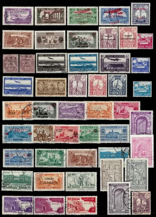 Syria year 1900 - 1950 postage stamps collection