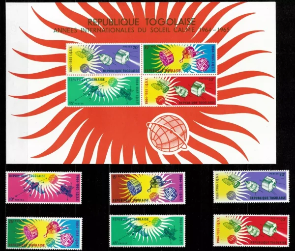 Togo postage stamps 1964 Year of the Quiet Sun set