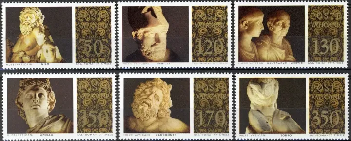 Vatican City year 1977 Art - sculptures museums Pericles stamps set