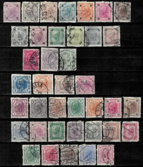 Austria empire postage stamps year 1890 - 1900 Used collection