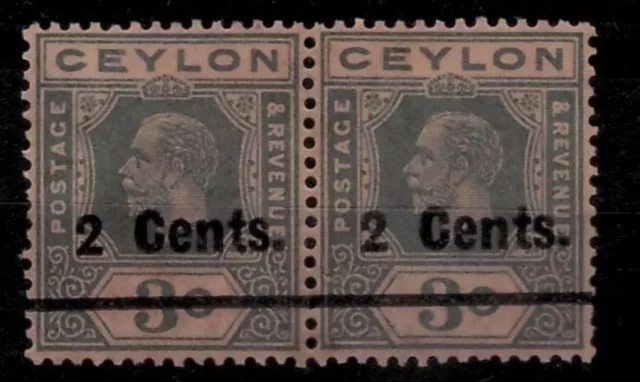 British Ceylon postage stamps year 1926 2 cents pair