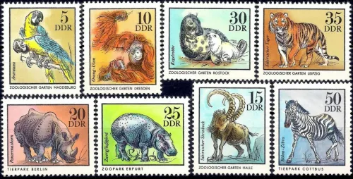 East Germany DDR year 1975 Zoo Animals postage stamps