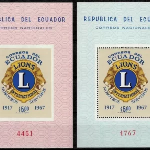 Ecuador stamps year 1968 Anniversary of Lions International