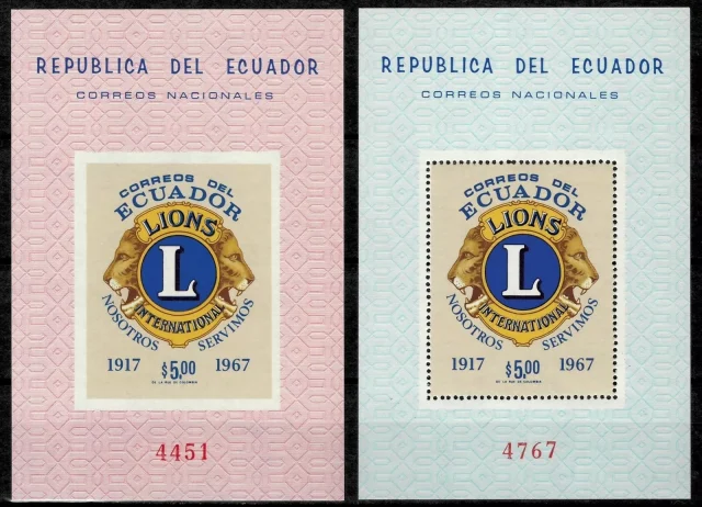 Ecuador stamps year 1968 Anniversary of Lions International