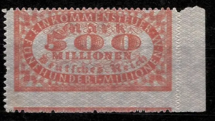 German Weimar republic stamp year 1920 - 500 million Mark MNH - revenue