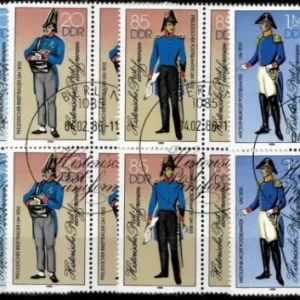 Germany DDR stamps year 1987 Historic Post Uniforms special postmarks