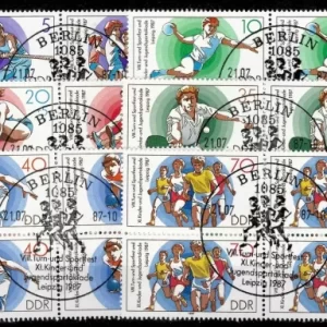 Germany DDR stamps year 1987 Sports Festival blocks special postmarks