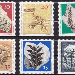 East Germany DDR year 1973 Fossils Prehistoric Animals postage stamps