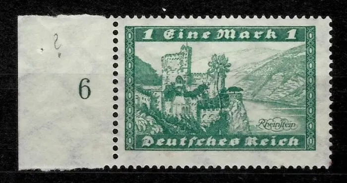 Germany postage stamp year 1924 View Rheinstein Castle 1 Mark issue