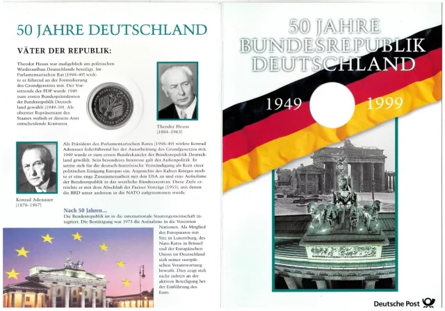 Germany special folder 1999 50 years Federal Republic of Germany with coin