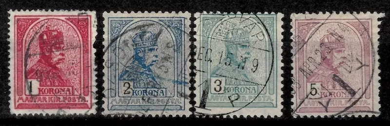 Hungary year 1900 - 1901 King Franz Joseph postage stamps set