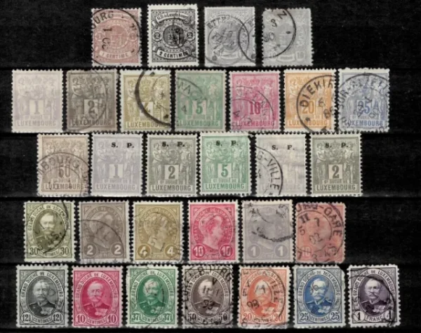 Luxembourg postage stamps year 1865 - 1900