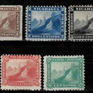 Nicaragua stamps year 1862 - 1880 Liberty Cap on Mountain Peak