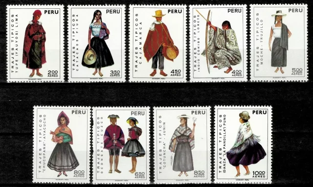 Peru postage stamps year 1972-1973 Regional Costumes