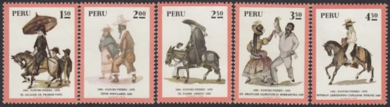 Peru postage stamps year 1973 Art - Pancho Fierro Painter