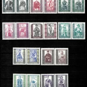 Poland postage stamps year 1959 Regional National Folk Costumes