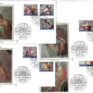 Postal History Vatican City year 1986 Restoration of the Sixtin Chapel FDC set