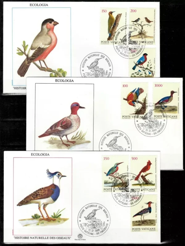 Postal History Vatican City year 1989 Birds E. Albin Ecology FDC