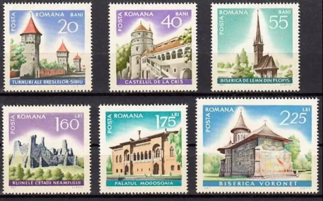 Romania stamps year 1967 Architecture - Year of Tourism set