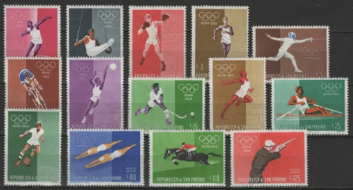 San Marino stamps year 1960 Olympic Games - Rome Italy