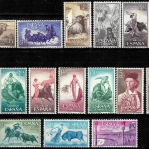 Spain postage stamps year 1960 Bull Fighting MNH set