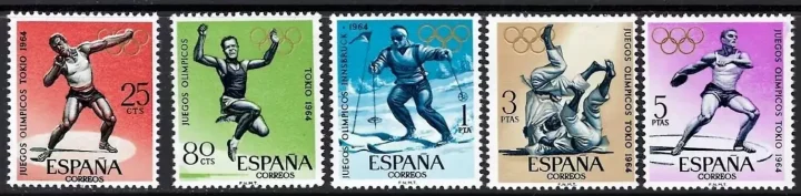 Spain postage stamps year 1964 Olympic Games Tokyo