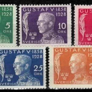 Sweden stamps set year 1928 Anniversary of the Birth of King Gustaf