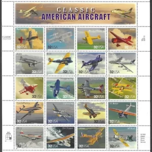 United States postage stamps year 1997 Classic American Aircrafts