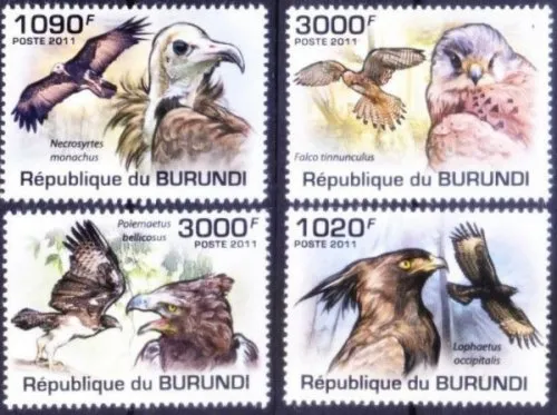 Burundi stamps year 2011 Fauna Raptors - Birds of Prey