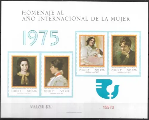 Chile postage stamps year 1975 Art woman