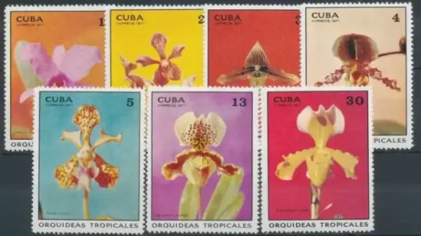 Cuba stamps year 1971 Flowers Orchids set