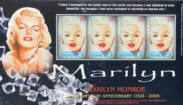 Dominica postage stamps year 2006 Marilyn Monroe