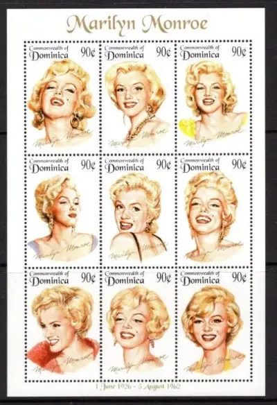 Dominica postage stamps year 1994 Marilyn Monroe